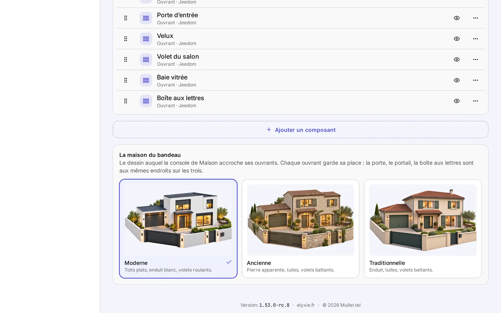 La maison du bandeau : trois dessins au choix pour la page Ouvrants